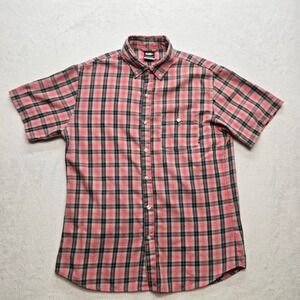 Nike‎ 6.0 Plaid Button Down Shirt Skate Streetwear Red Gray M